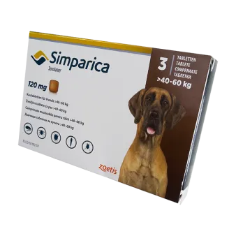 Симпарика для собак 120мг 40-60кг ГЕРМАНИЯ! табл. для перорал. пр. N3
